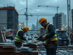 des personnes sur un chantier