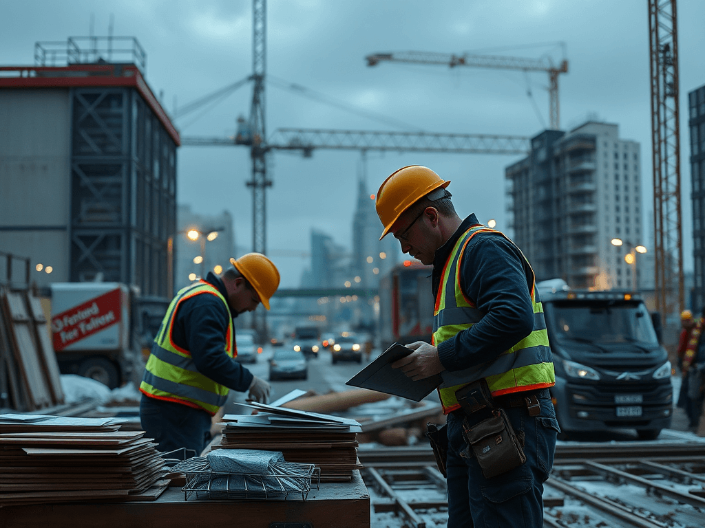des personnes sur un chantier
